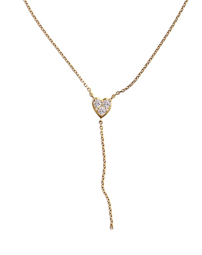  Stine A - J'adore Y-shaoe Halskæde - Gukdfarvet